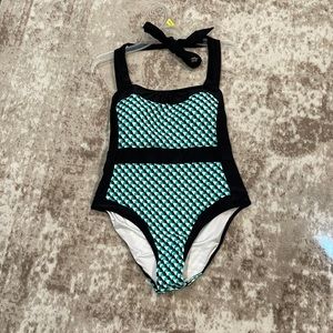 Cupshe Black, Turquoise, and White One Piece Swimsuit